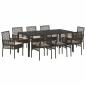 Preview: Garten Essgruppe 9 pcs Braun Poly-Rattan