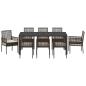 Preview: 9-teiliges Garten-Esszimmer-Set Braun Poly Rattan