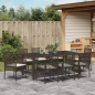 Preview: Garten Essgruppe 9 pcs Braun Poly-Rattan