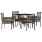 Preview: 5-teiliges Garten-Esszimmer-Set Braun Poly Rattan