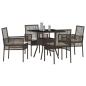 Preview: 5-teiliges Garten-Esszimmer-Set Braun Poly Rattan