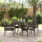 Preview: 5-teiliges Garten-Esszimmer-Set Braun Poly Rattan