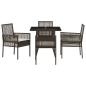 Preview: 5-teiliges Garten-Esszimmer-Set Braun Poly Rattan