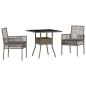 Preview: 3-teiliges Garten-Esszimmer-Set Grau Poly Rattan