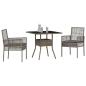 Preview: 3-teiliges Garten-Esszimmer-Set Grau Poly Rattan