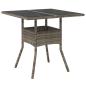 Preview: 3-teiliges Garten-Esszimmer-Set Grau Poly Rattan