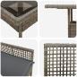 Preview: 3-teiliges Garten-Esszimmer-Set Grau Poly Rattan