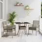 Preview: 3-teiliges Garten-Esszimmer-Set Grau Poly Rattan