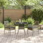 Preview: 3-teiliges Garten-Esszimmer-Set Grau Poly Rattan