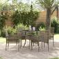 Preview: ARDEBO.de - 5-teiliges Garten-Esszimmer Set Grau Poly Rattan