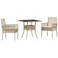 Preview: 3-teiliges Garten-Essset Beige Poly Rattan