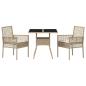 Preview: 3-teiliges Garten-Essset Beige Poly Rattan