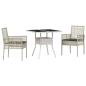 Preview: 3-teiliges Garten-Esszimmer-Set Hellgrau Poly Rattan