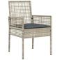 Preview: 3-teiliges Garten-Esszimmer-Set Hellgrau Poly Rattan