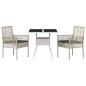Preview: 3-teiliges Garten-Esszimmer-Set Hellgrau Poly Rattan