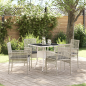Preview: 5-teiliges Garten-Esstischset Hellgrau Poly Rattan