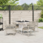 Preview: 5-teiliges Garten-Esstischset Hellgrau Poly Rattan