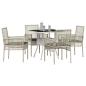 Preview: 5-teiliges Garten-Esstischset Hellgrau Poly Rattan