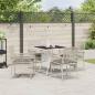 Preview: 5-teiliges Garten-Esstischset Hellgrau Poly Rattan