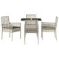 Preview: 5-teiliges Garten-Esstischset Hellgrau Poly Rattan