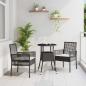 Preview: ARDEBO.de - 3-teiliges Garten Esszimmer Set Schwarz Poly Rattan