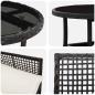 Preview: 3-teiliges Garten Esszimmer Set Schwarz Poly Rattan