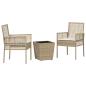 Preview: 3-tlg. Garten-Bistroset mit Kissen Beige Poly Rattan