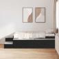 Preview: ARDEBO.de - Stauraumbettgestell Schwarz Eiche 100x200 cm