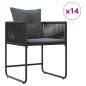 Preview: 19-teiliges Garten-Dining-Set mit Kissen aus schwarzem Stahl und Poly-Rattan