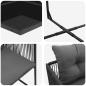 Preview: 19-teiliges Garten-Dining-Set mit Kissen aus schwarzem Stahl und Poly-Rattan