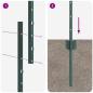 Preview: Zaunpfosten 44 pcs U-Kanal Grün 200 cm Stahl