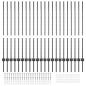 Preview: Eingebetteter Zaunpfosten 22 Stk. Grau 160 cm