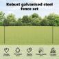 Preview: Eurozaun mit 10 U-Pfosten Grau 1.6x10 m Stahl