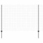 Preview: Eurozaun mit 10 U-Pfosten Grau 1.6x10 m Stahl