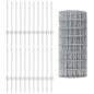 Preview: Eurozaun mit 11 U-Pfosten Silber 0,6x50 m Stahl