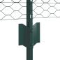 Preview: Zaunpfosten 11 Stück U-Channel Grün 80 cm Stahl, Sechseckzaun Grün 0,8x100 m Stahl