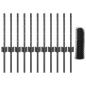Preview: Zaunpfosten 11 Stück U-Kanal Grau 40 cm Stahl, Sechseckzaun Grau 0,4x25 m Stahl