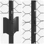 Preview: Zaunpfosten 22 Stk. U-Channel Grau 160 cm Stahl, Sechseck-Zaun Grau 1.6x25 m Stahl