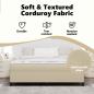 Preview: Boxspringbett Hellgrün Grau 200x200 cm Cordstoff