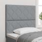 Preview: ARDEBO.de - Kopfteil Diamantblöcke Design Hellgrau 90 cm Stoff, Kopfteil Diamantblöcke Design Hellgrau 180 cm Stoff