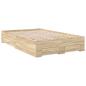 Preview: Bettgestell mit Schubladen Helle Eiche 120x190 cm Holzwerkstoff