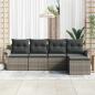 Preview: 5-teiliges Garten-Sofaset mit Kissen Grau Poly Rattan