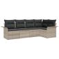 Preview: Gartensofa-set mit Kissen 5 pcs Poly-Rattan