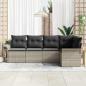 Preview: Gartensofa-set mit Kissen 5 pcs Poly-Rattan