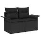 Preview: 5-teiliges Garten-Sofa-Set mit Kissen Schwarz Poly-Rattan