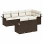 Preview: 7-teiliges Garten Sofa Set mit Kissen Braun Poly Rattan
