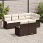 Preview: 7-teiliges Garten Sofa Set mit Kissen Braun Poly Rattan