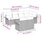 Preview: 7-teiliges Garten-Sofa Set mit Kissen Schwarz Poly Rattan