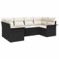 Preview: 6-teiliges Garten-Sofa-Set mit Kissen Schwarz Poly-Rattan