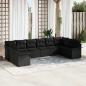 Preview: ARDEBO.de - 10-teiliges Garten-Sofaset mit Kissen in Schwarz Poly-Rattan